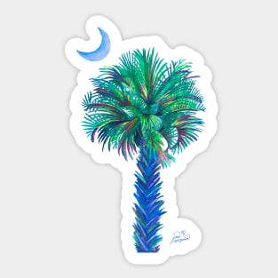 Palm Tree at Night outline Sticker